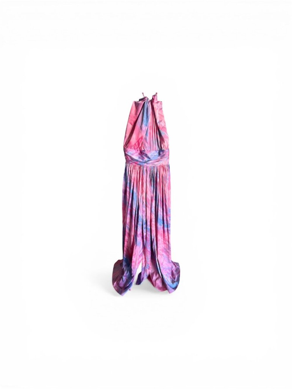 Halter Bronx & Banco Aphrodite Gown Purple Palma Silk Maxi Dress Altered